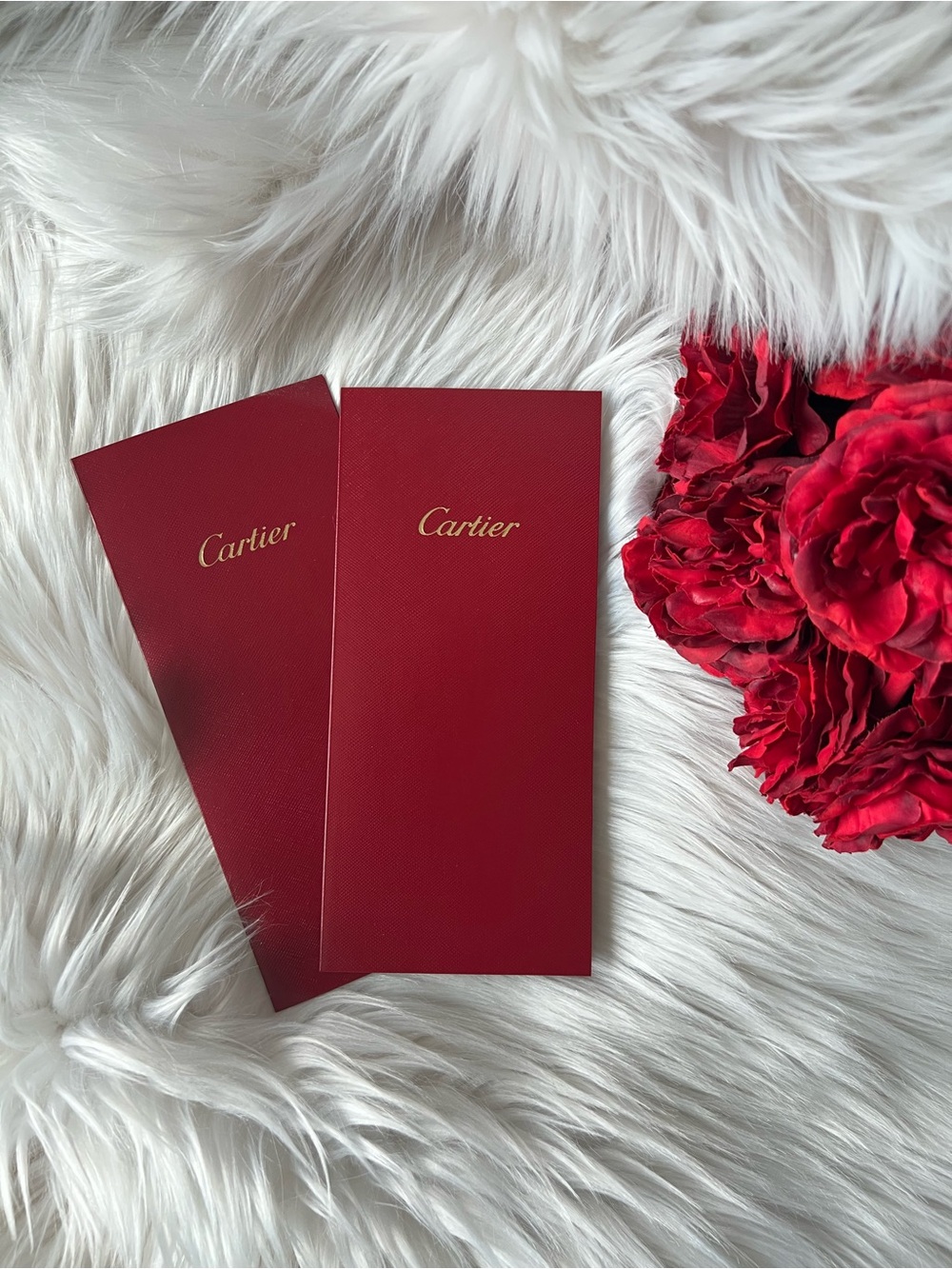 New Cartier Gold-Logo Red Card Set